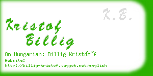 kristof billig business card